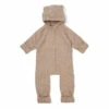 Small Flowers Organic Cotton Hooded Jumpsuit Beige Konges Slojd Fashion Baby