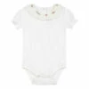 Smocked Embroidered Collar Baby Bodysuit Ecru Tartine et Chocolat Fashion Baby