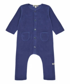 Soft Fleece Jumpsuit Blue Bonton Fashion Baby