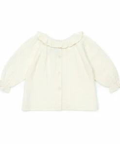 Solane Organic Cotton Muslin Blouse Ecru Bonton Fashion Baby -Baby Tops Elegant Store solane organic cotton muslin blouse ecru bonton fashion baby 2