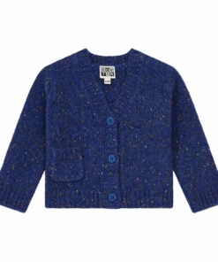 Speckled Woollen Cardigan with Pocket Blue Bonton Fashion Baby