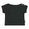 Starflower Ribbed Organic Cotton T-shirt Black Poudre Organic Fashion Baby, Children