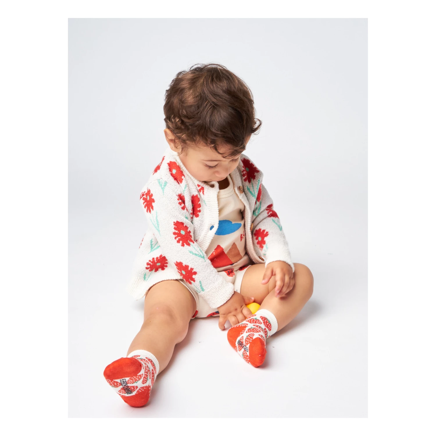 Strawberry Baby Socks Ecru Bobo Choses Fashion Baby 3 Strawberry Baby Socks Ecru Bobo Choses Fashion Baby - Image 3