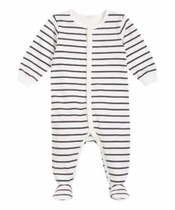 Striped Footed Pyjamas Black Petit Lem Fashion Baby