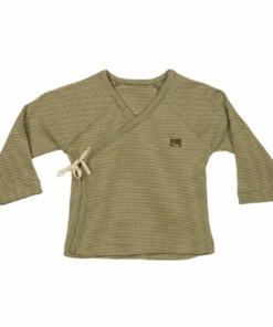 Striped Organic Cotton Pyjama Set Olive green Suuky Fashion Baby