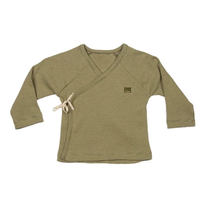 Striped Organic Cotton Pyjama Set Olive green Suuky Fashion Baby 1 Striped Organic Cotton Pyjama Set Olive green Suuky Fashion Baby