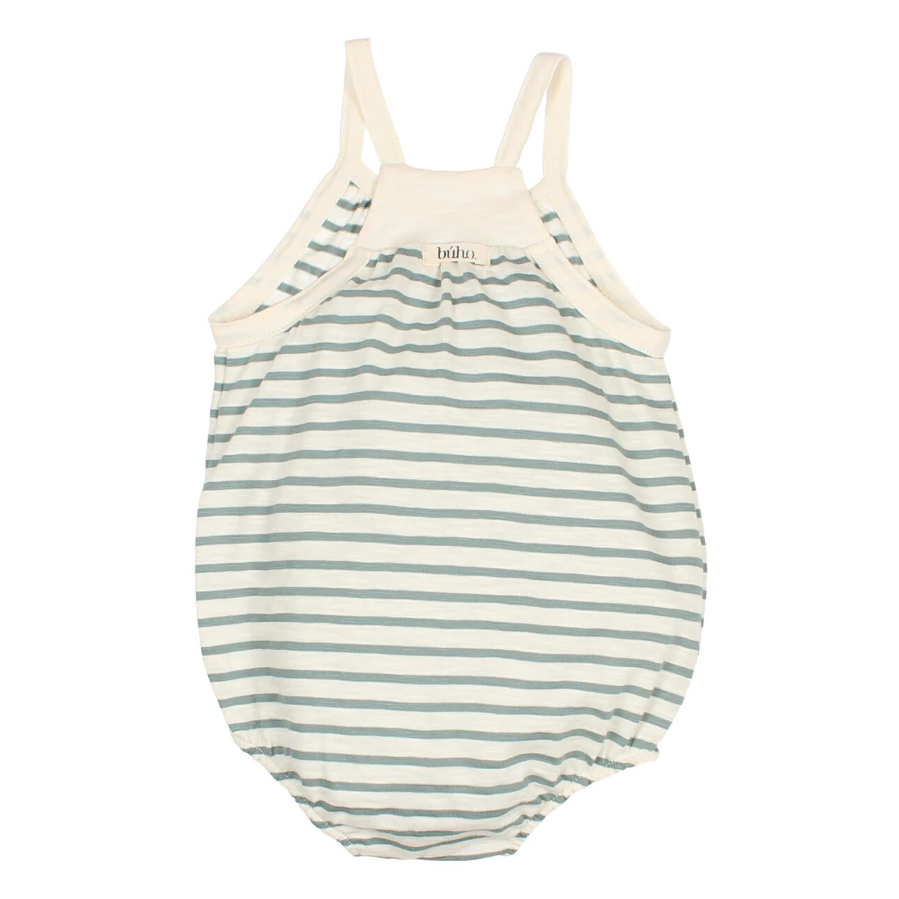 Striped Organic Cotton Romper Green water Búho Fashion Baby 2 Striped Organic Cotton Romper Green water Búho Fashion Baby - Image 2