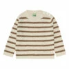 Striped Organic Cotton T-shirt Camel FUB Fashion Baby