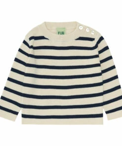 Striped Organic Cotton T-shirt Navy blue FUB Fashion Baby