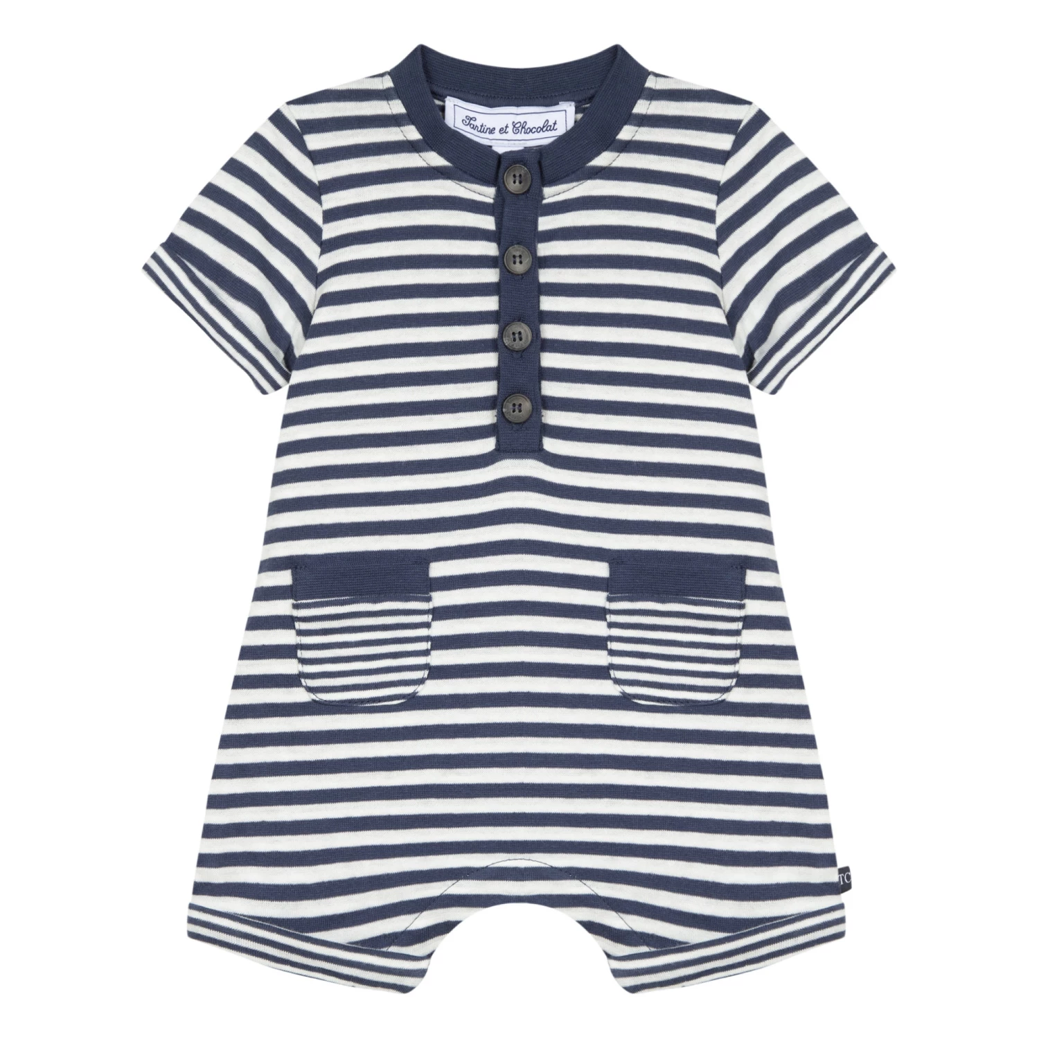 Striped Playsuit Navy blue Tartine et Chocolat Fashion Baby 1 Striped Playsuit Navy blue Tartine et Chocolat Fashion Baby