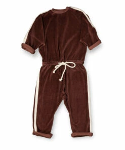 Sully Organic Cotton Velvet Jumpsuit Brown Bonnie & The Gang Fashion Baby, Children