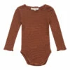 Syagrus Striped Baby Bodysuit Rust Caramel Fashion Baby