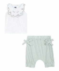 T-shirt + Bloomers Green water Tartine et Chocolat Fashion Baby 6 T-shirt + Bloomers Green water Tartine et Chocolat Fashion Baby -Baby Tops Elegant Store t shirt bloomers green water tartine et chocolat fashion baby 2