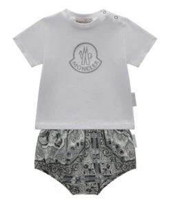 T-shirt & Bloomers Set White Moncler Fashion Baby