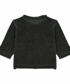 Tarragon Organic Cotton Terry Cloth Sweatshirt Black Poudre Organic Fashion Baby