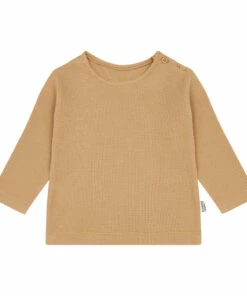 Tarragon Organic Cotton Waffle Sweatshirt Camel Poudre Organic Fashion Baby