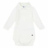 Teddy Polo Collar Babygrow White Petit Bateau Fashion Baby