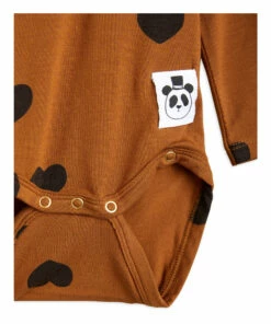 Tencel Wrapover Babygrow Brown Mini Rodini Fashion Baby -Baby Tops Elegant Store tencel wrapover babygrow brown mini rodini fashion baby 2