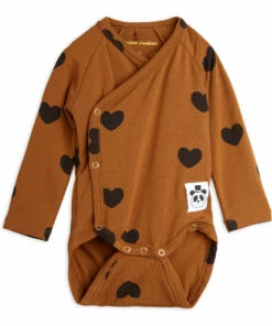 Tencel Wrapover Babygrow Brown Mini Rodini Fashion Baby
