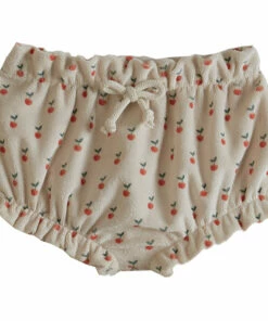 Terry Cloth Apple Bloomers Ecru Emile et Ida Fashion Baby