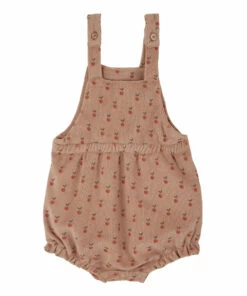 Terry Cloth Apple Romper Dusty Pink Emile et Ida Fashion Baby