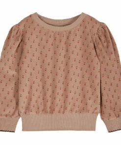 Terry Cloth Apple Sweatshirt Dusty Pink Emile et Ida Fashion Baby, Children