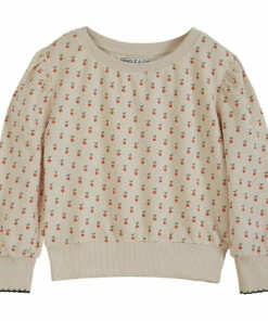 Terry Cloth Apple Sweatshirt Ecru Emile et Ida Fashion Baby, Children