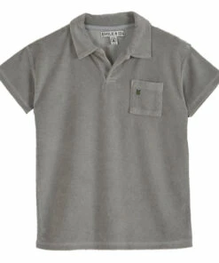 Terry Cloth Polo Shirt Grey Emile et Ida Fashion Baby, Children