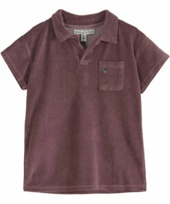 Terry Cloth Polo Shirt Purple Emile et Ida Fashion Baby, Children