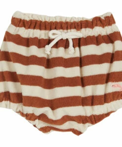 Terry Cloth Striped Bloomers Caramel Emile et Ida Fashion Baby