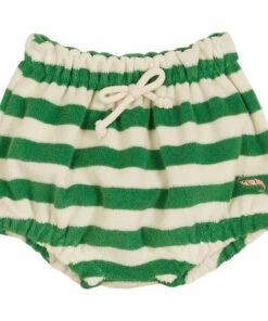 Terry Cloth Striped Bloomers Green Emile et Ida Fashion Baby