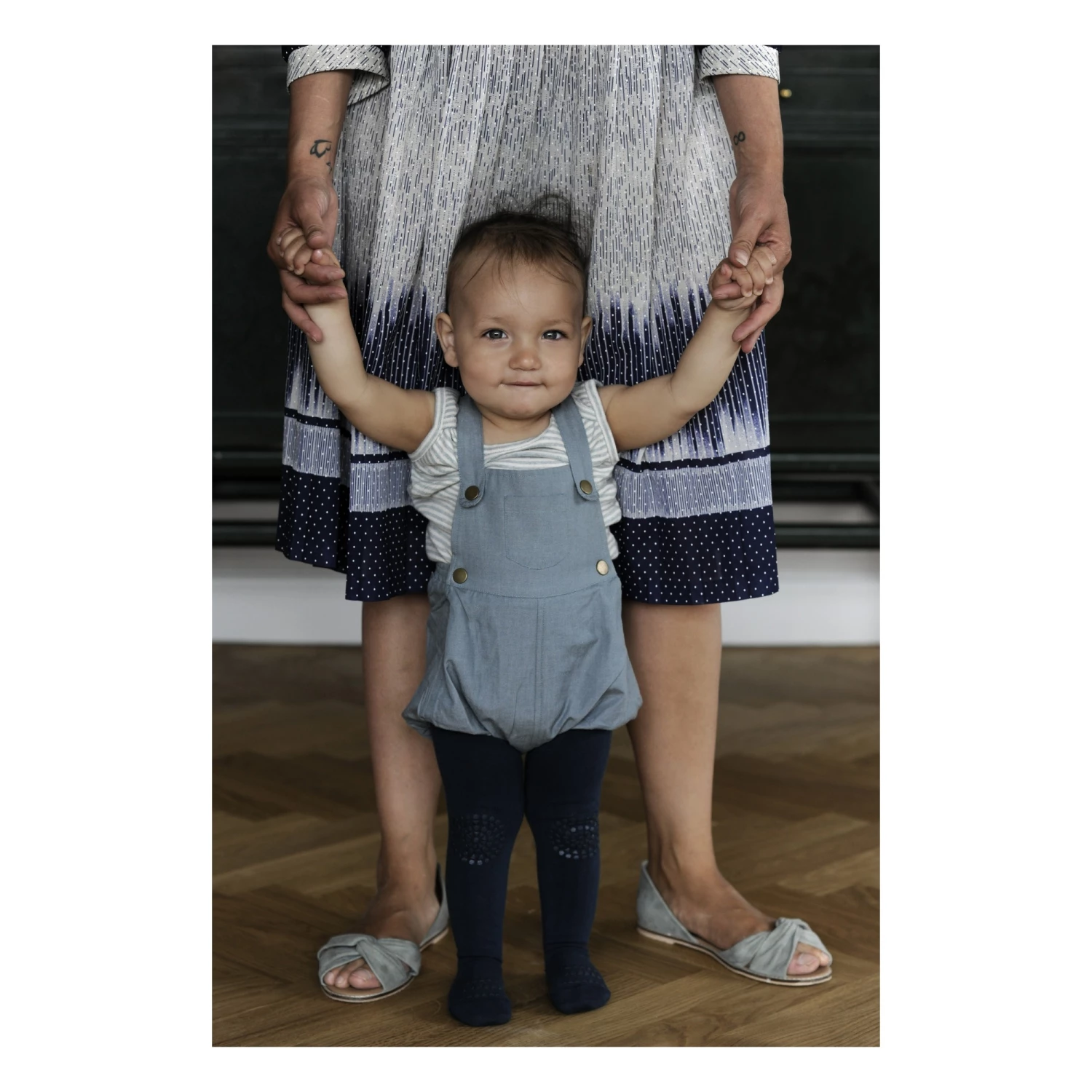 Tights With Non-Slip Knees and Feet Navy blue GOBABYGO Fashion Baby 3 Tights With Non-Slip Knees and Feet Navy blue GOBABYGO Fashion Baby - Image 3