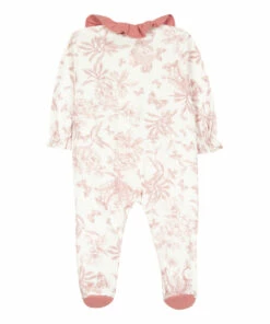 Toile de Jouy Sleepsuit Peach Tartine et Chocolat Fashion Baby -Baby Tops Elegant Store toile de jouy sleepsuit peach tartine et chocolat fashion baby 2