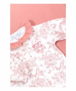 Toile de Jouy Sleepsuit Peach Tartine et Chocolat Fashion Baby -Baby Tops Elegant Store toile de jouy sleepsuit peach tartine et chocolat fashion baby 3