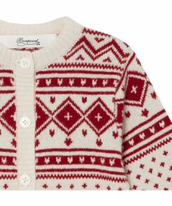 Try Cashmere Cardigan - Christmas Collection - Ecru Bonpoint Fashion Baby -Baby Tops Elegant Store try cashmere cardigan christmas collection ecru bonpoint fashion baby 1