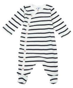 Tuchote Organic Cotton Striped Pyjamas Blue Petit Bateau Fashion Baby