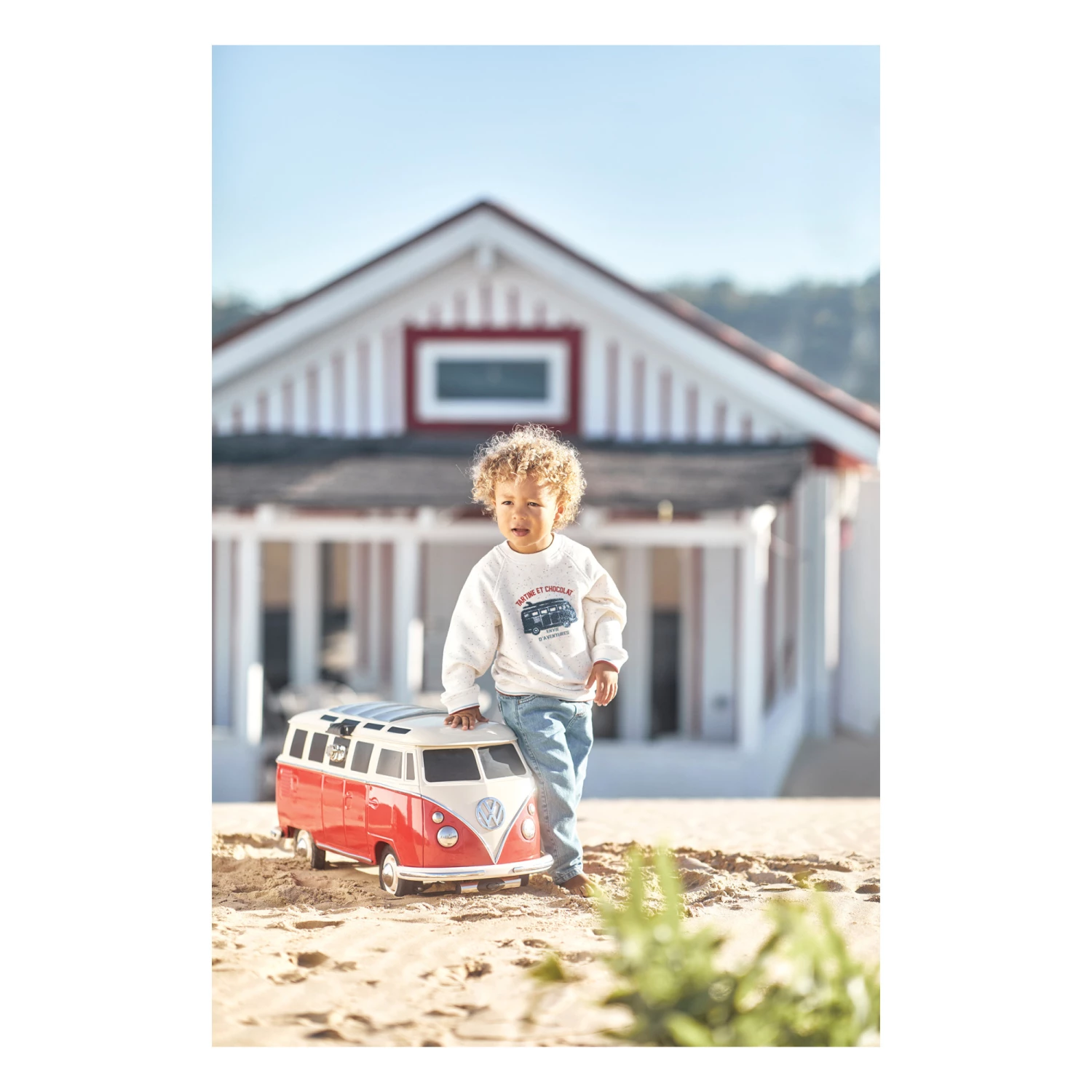 Van Sweatshirt Heather white Tartine et Chocolat Fashion Baby 2 Van Sweatshirt Heather white Tartine et Chocolat Fashion Baby - Image 2