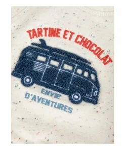 Van Sweatshirt Heather white Tartine et Chocolat Fashion Baby 6 Van Sweatshirt Heather white Tartine et Chocolat Fashion Baby -Baby Tops Elegant Store van sweatshirt heather white tartine et chocolat fashion baby 2