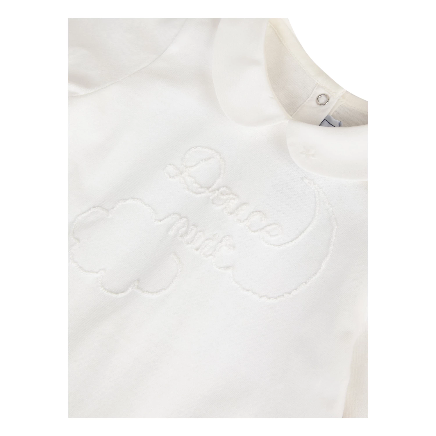 Velour Footed Pyjamas Ecru Tartine et Chocolat Fashion Baby 2 Velour Footed Pyjamas Ecru Tartine et Chocolat Fashion Baby - Image 2