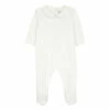 Velour Footed Pyjamas Ecru Tartine et Chocolat Fashion Baby