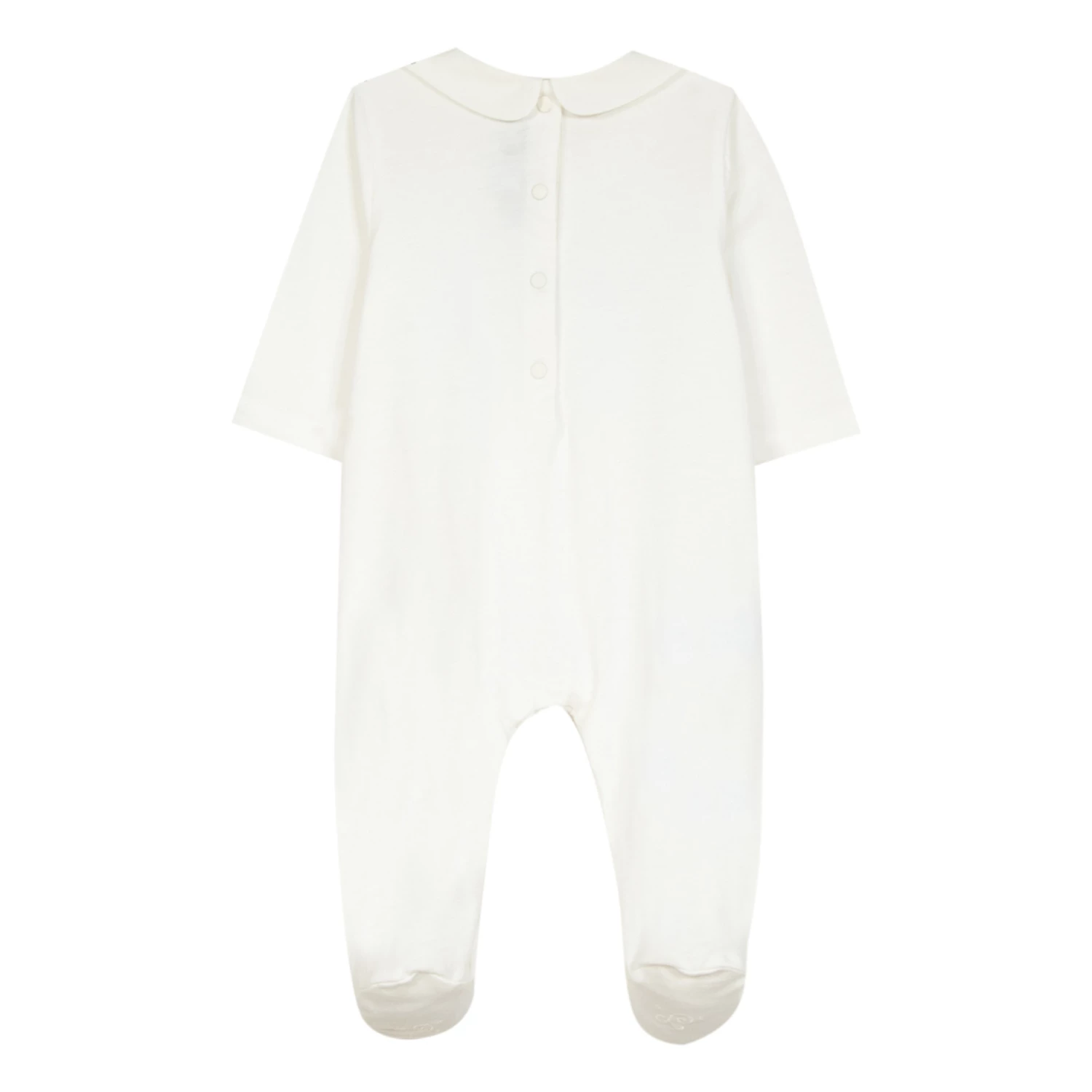 Velour Footed Pyjamas Ecru Tartine et Chocolat Fashion Baby 3 Velour Footed Pyjamas Ecru Tartine et Chocolat Fashion Baby - Image 3