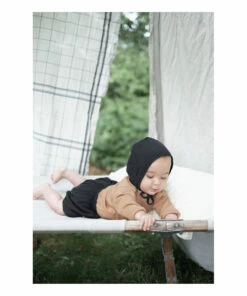 Verbena Double Organic Cotton Muslin Bloomers Black Poudre Organic Fashion Baby