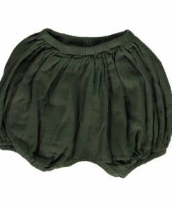 Verbena Double Organic Cotton Muslin Bloomers Dark green Poudre Organic Fashion Baby