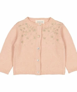 Vianne Hand Embroidered Cardigan Pale pink Louis Louise Fashion Baby