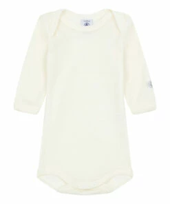 Wool and Cotton Playsuit White Petit Bateau Fashion Baby
