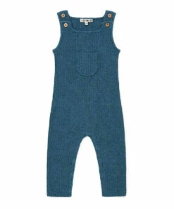 Wool and Minota Cotton Dungarees Blue Bonton Fashion Baby