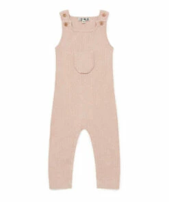 Wool and Minota Cotton Dungarees Pink Bonton Fashion Baby