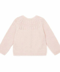 Woollen Cardigan Pale pink Bonton Fashion Baby -Baby Tops Elegant Store woollen cardigan pale pink bonton fashion baby 2