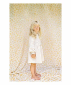Yumi Cotton Muslin Dress Ecru Illoura the Label Fashion Baby, Children -Baby Tops Elegant Store yumi cotton muslin dress ecru illoura the label fashion baby children 2