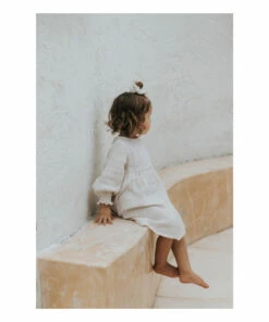 Yumi Cotton Muslin Dress Ecru Illoura the Label Fashion Baby, Children